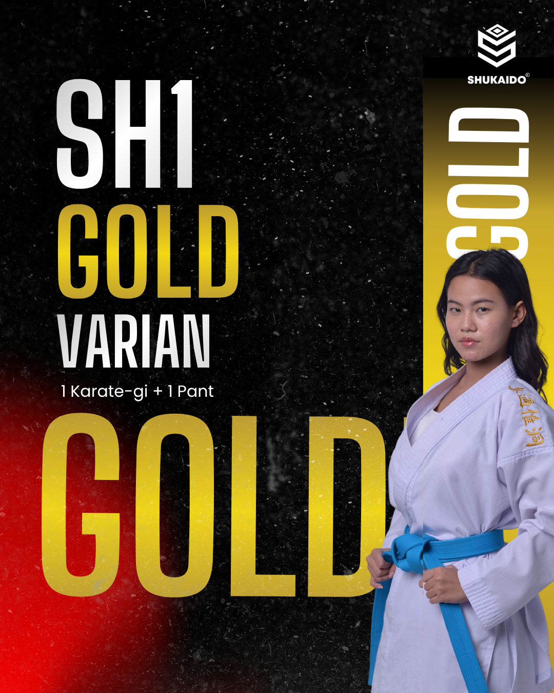 SH1 KARATE GI KUMITE GOLD PREMIUM SHUKAIDO