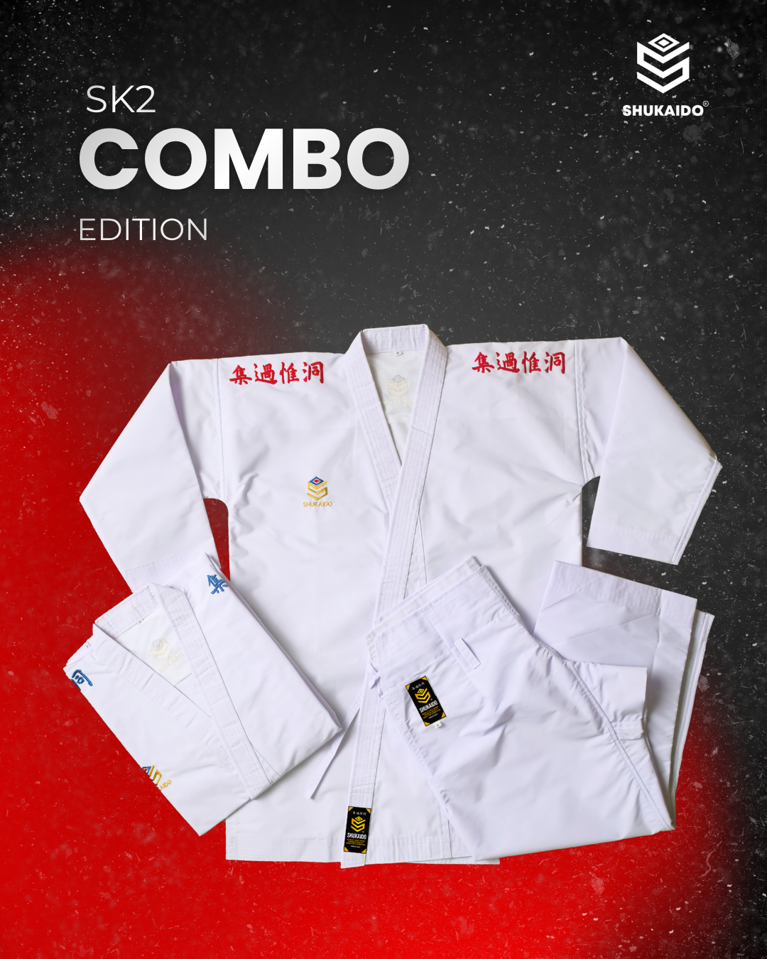 SK2 KARATE GI KATA AKA - AO PREMIUM
