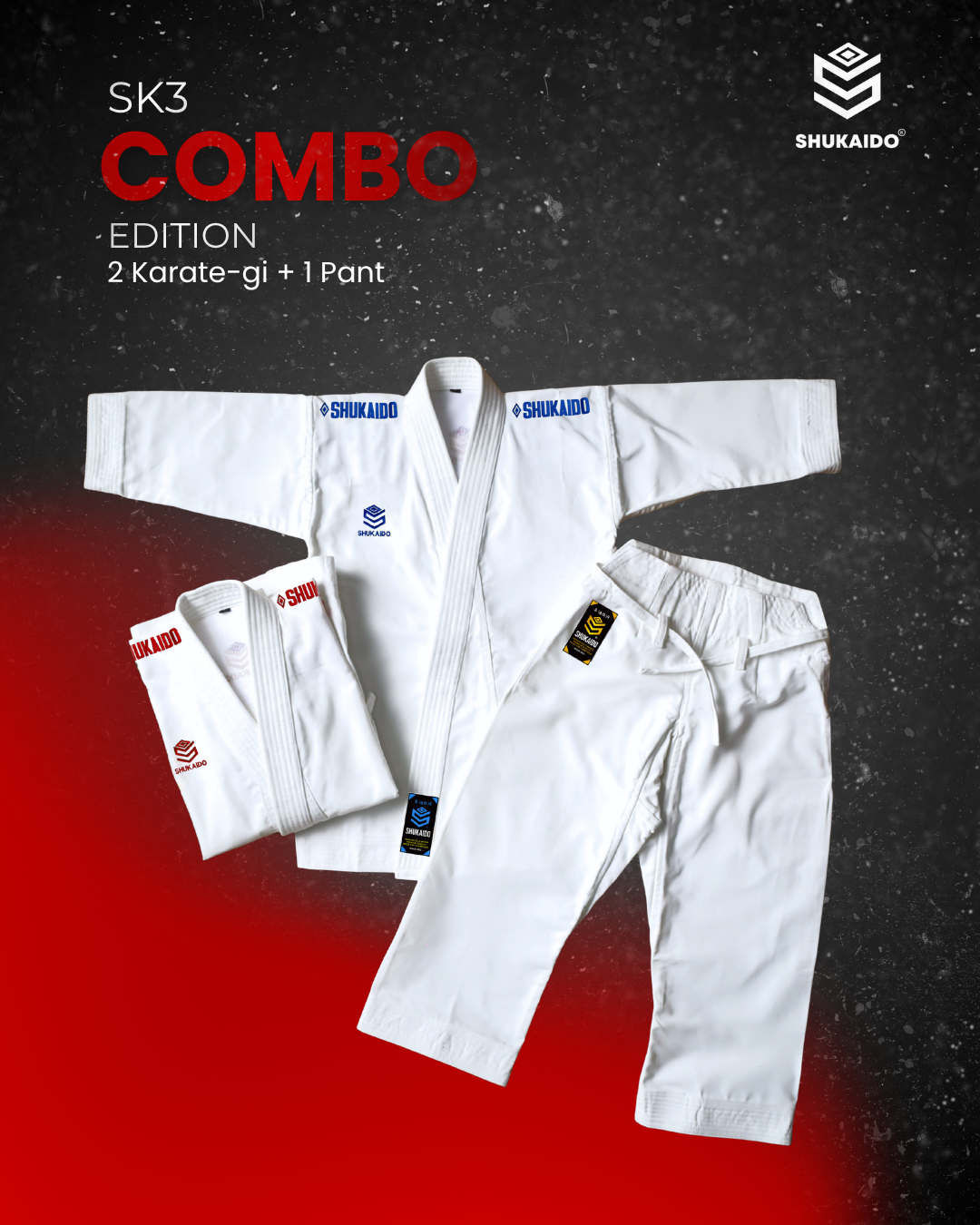 SK3 KARATE GI KATA AKA AO PREMIUM