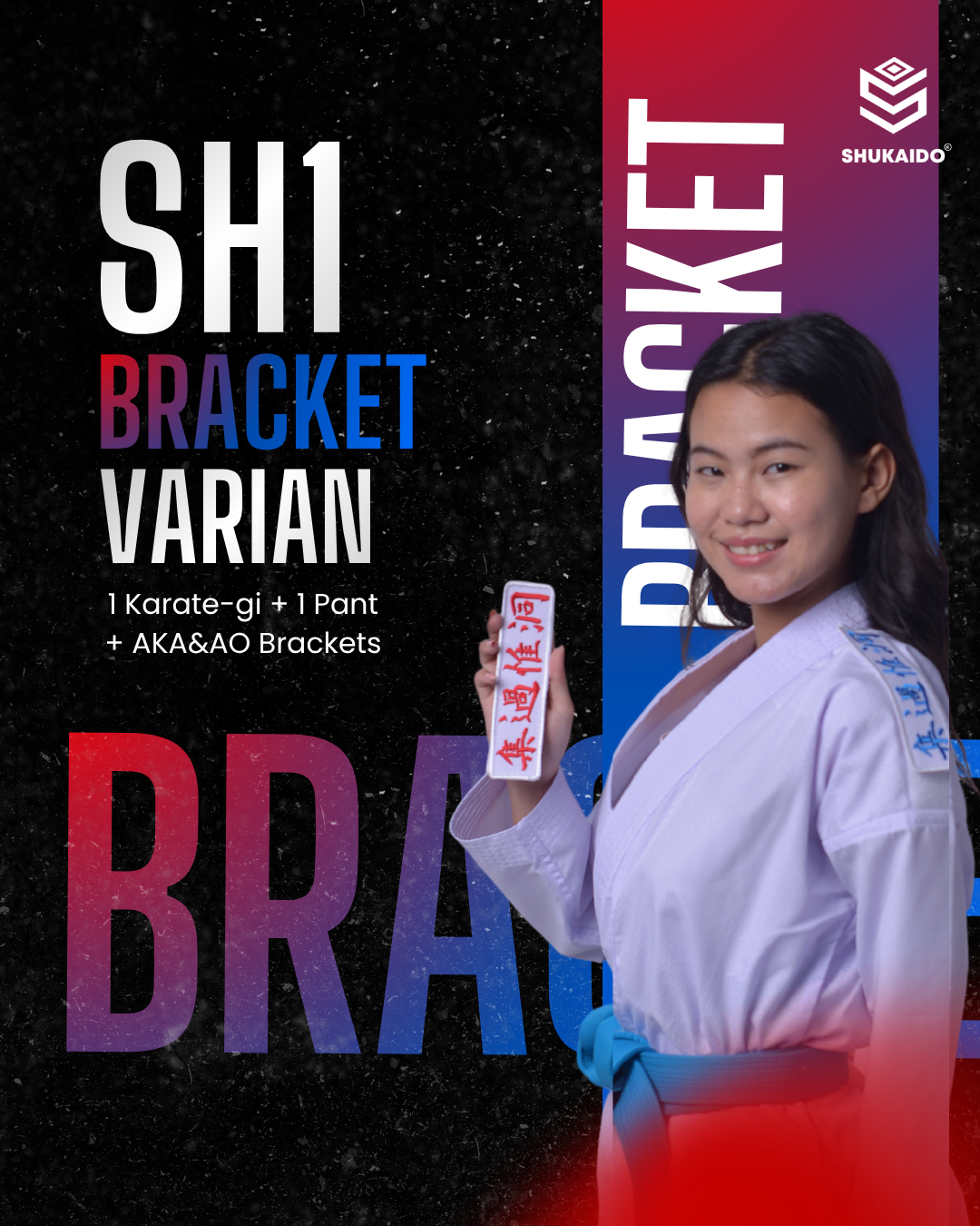 SH1 KARATE GI KUMITE BRACKET PREMIUM SHUKAIDO